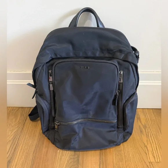 Tumi Black Men's Travel Backpack with Multiple Zip Pockets - Picture 7 of 12